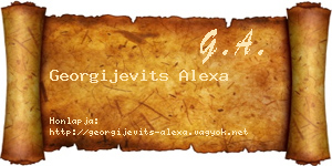 Georgijevits Alexa névjegykártya
